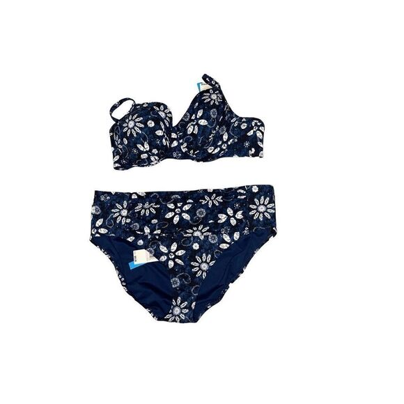 NWT Bleu Rod Beattie Women’s Plus Floral Print Two Piece Bikini Set - Picture 1 of 7